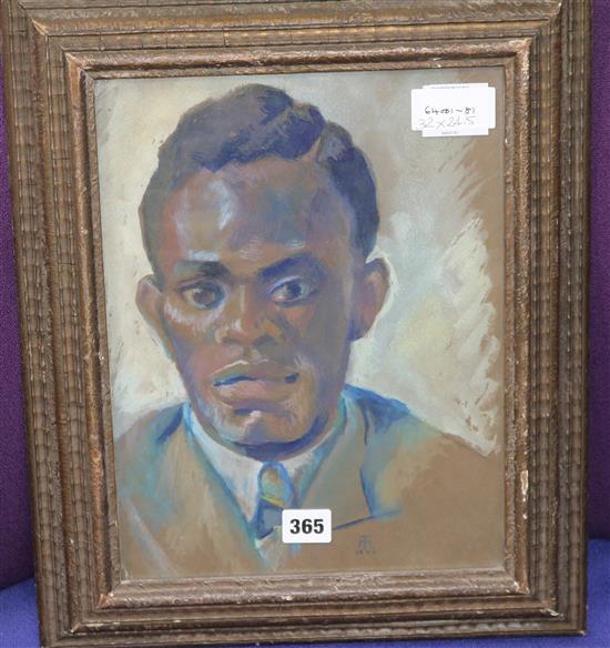 T M 1946 Portrait of a black man, 13 x 10in.